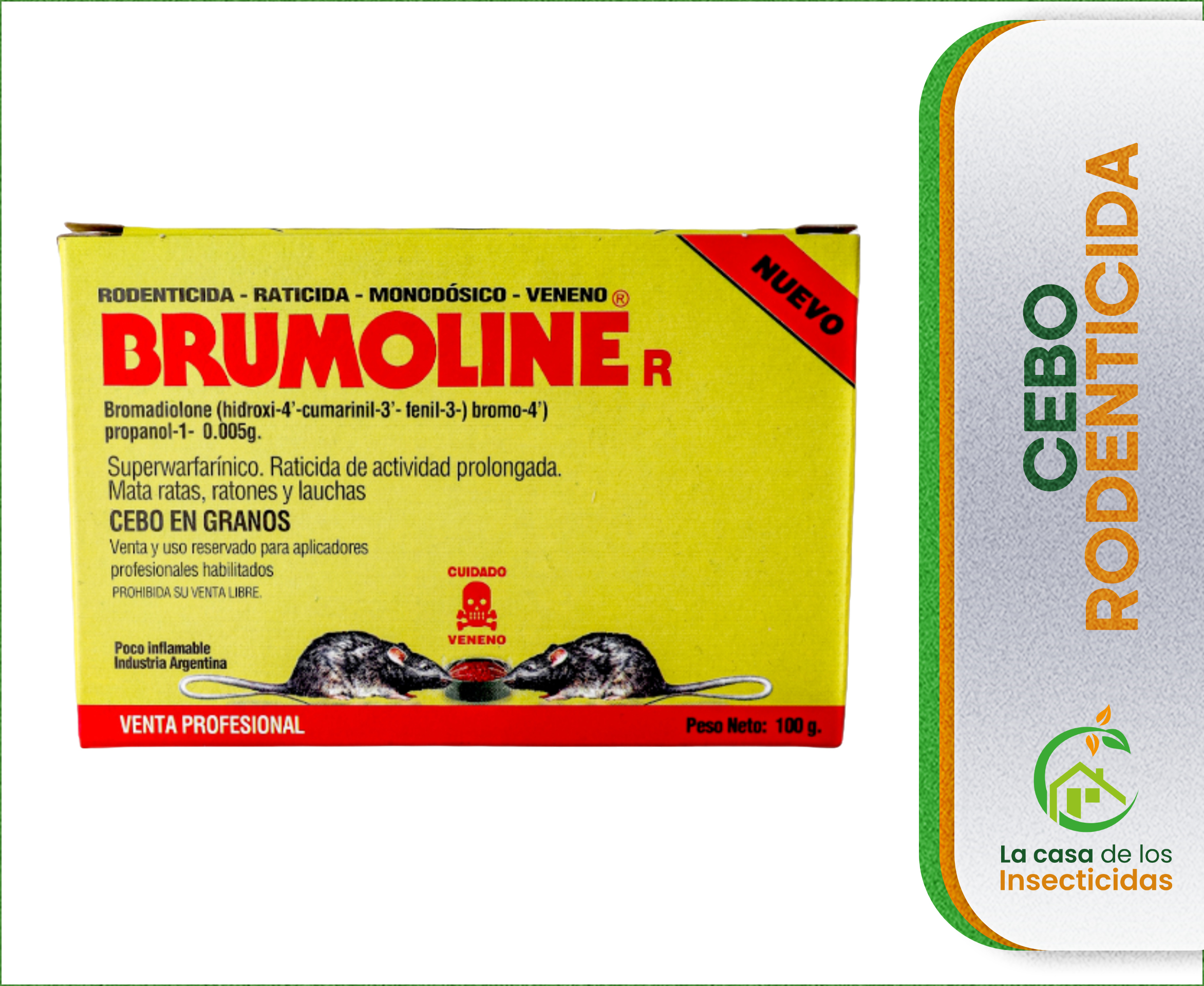 Brumoline R Cebo en granos x 200 gr. ratones lauchas